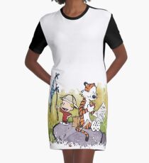 Exploring Calvin Hobbes Graphic T-Shirt Dress