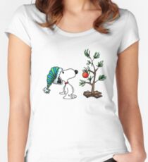 Christmas Snoopy Women's Fitted Scoop T-Shirt