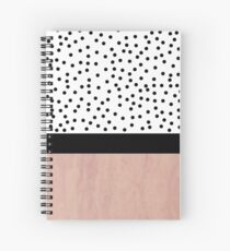Pink marble and dots Spiral Notebook