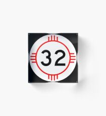 New Mexico State Route NM 32 | United States Highway Shield Sign Acrylic Block