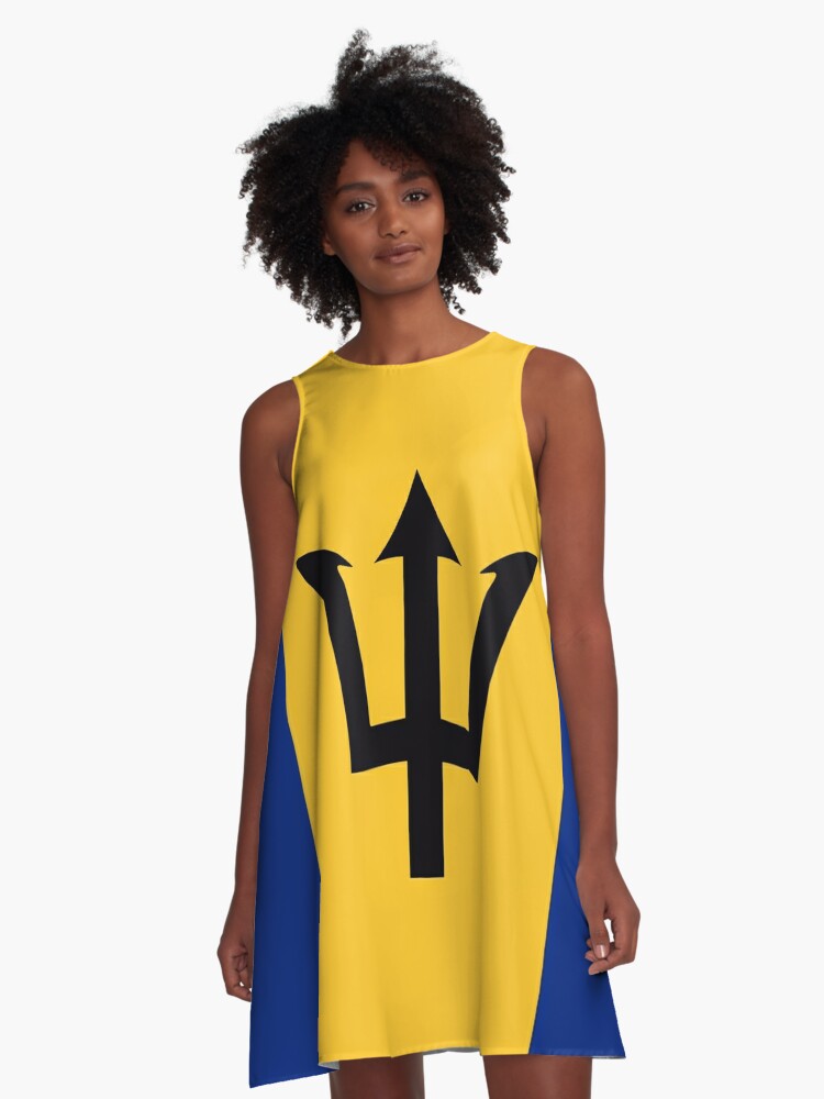 Barbados Flag A Line Dress By Yaelledark Redbubble