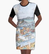 Panoramic of Genoa Graphic T-Shirt Dress