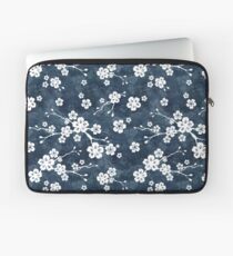 Navy and white cherry blossom pattern Laptop Sleeve