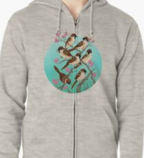 Sakura Sparrows Zipped Hoodie