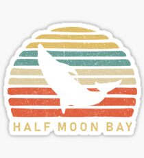 Retro Half Moon Bay Dolphin Gift Sticker
