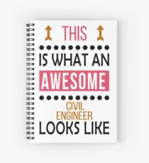 Cuaderno de espiral Ingeniero Civil Impresionante Looks Cumpleaños Navidad Divertido