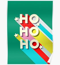 HO HO HO Christmas Typography Poster
