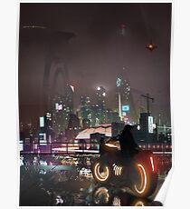 Póster Ciudad ciberpunk