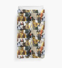 Pirate Captain Minifigure with Flame Torch Duvet Cover