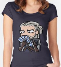 Geralt playing gwent Women's Fitted Scoop T-Shirt