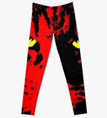 ANGRY CAT POP ART - RED YELLOW BLACK Leggings