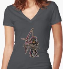 Landsknecht mit Langbogen Women's Fitted V-Neck T-Shirt