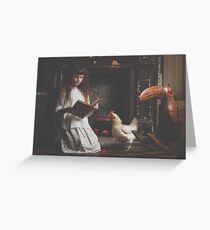 Reading by the Fire Greeting Card