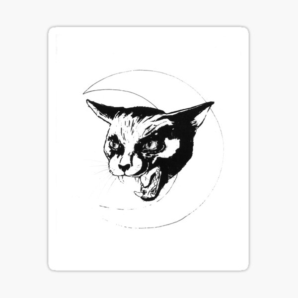 Hissing at the Moon Sticker