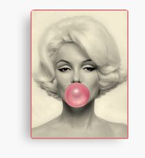 MARILYN MONROE : Bubble Blowing Print Canvas Print