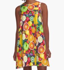 Früchte Collagen A-Linien Kleid