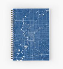 Indianapolis Map In Colts Colors Spiral Notebook