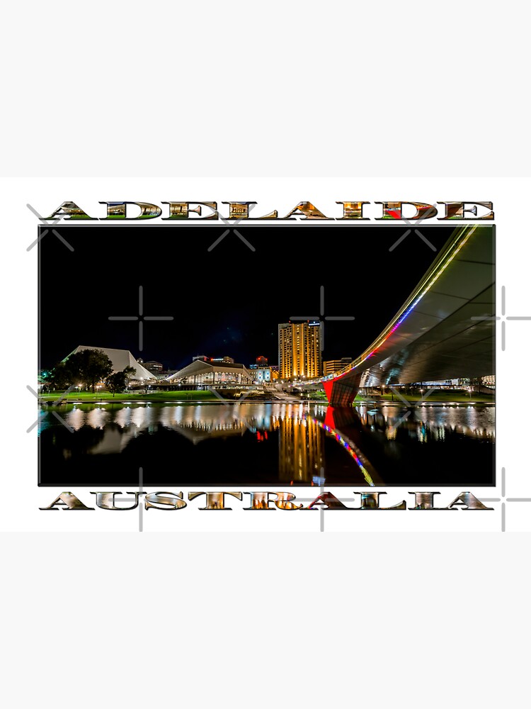 Adelaide Riverbank at Night (poster on white) by RayW