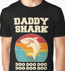 Daddy Shark Doo Doo Doo Vintage Fathers Day Dad Graphic T-Shirt