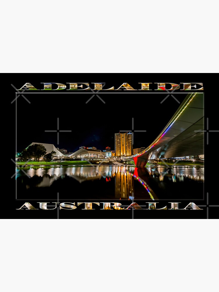 Adelaide Riverbank at Night (poster on black) by RayW