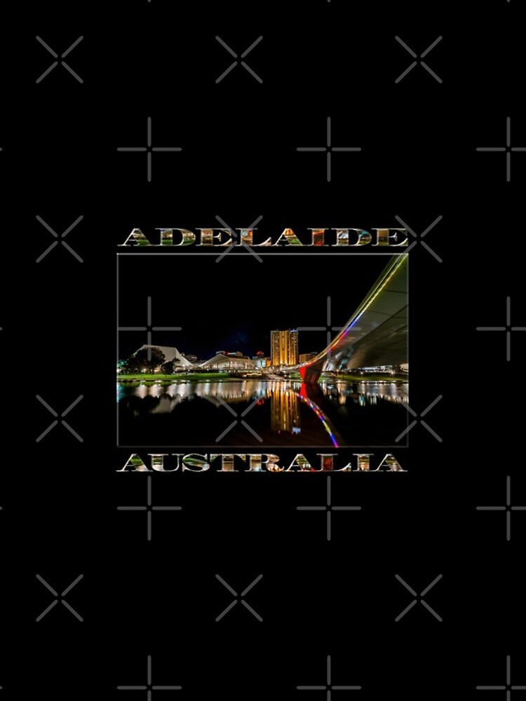 Adelaide Riverbank at Night (poster on black) by RayW