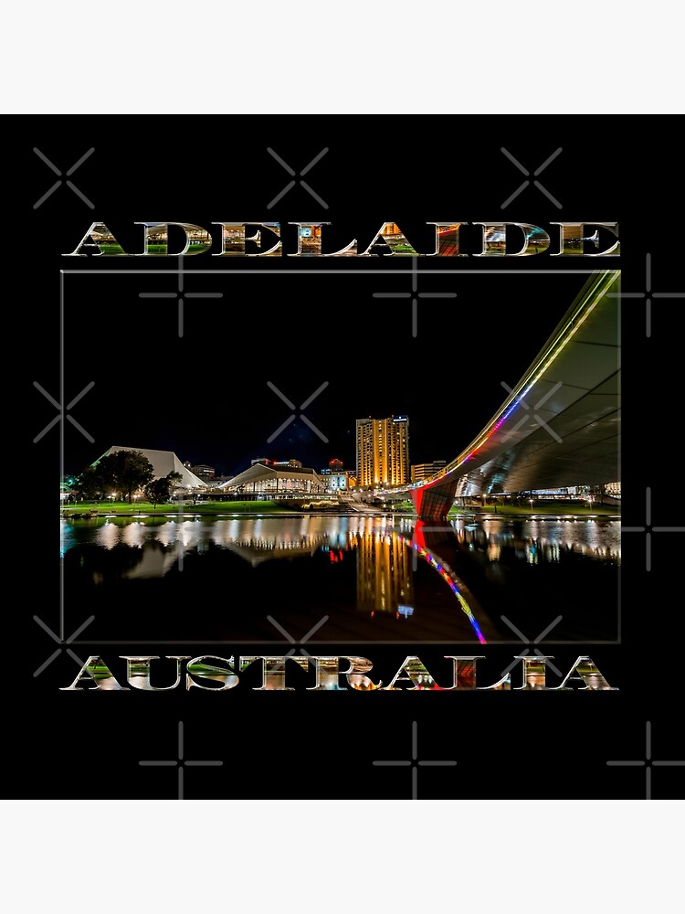Adelaide Riverbank at Night (poster on black) by RayW