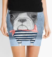French Bulldog in front of Arc de Triomphe. Mini Skirt