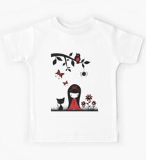 Little Red Ribbon Head Kids Tee
