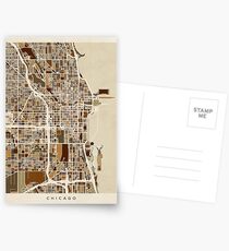 Chicago City Street Map Postcards