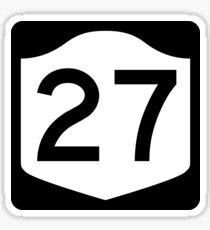 New York State Route NY 27 | United States Highway Shield Sign Sticker