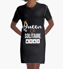 Queen of Solitaire T-Shirt Card Game Solitaire Player Gift Graphic T-Shirt Dress
