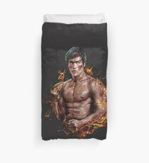 Bruce Lee Fire Art Duvet Cover