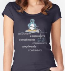 Penguin Fishing for Compliments Metaphor Funny Women's Fitted Scoop T-Shirt