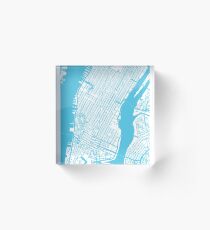 New York Map Acrylic Block