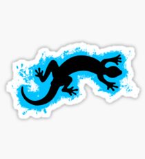 Animal gecko lightblue and black silhouette Sticker