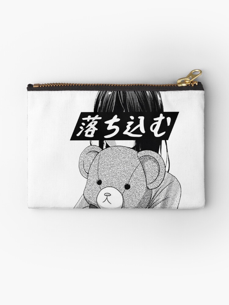 Depression Black And White Sad Japanese Anime Aesthetic Zipper Pouch By Poserboy