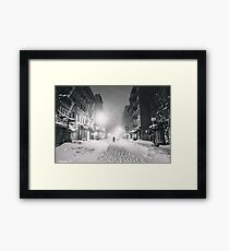 Blizzard in New York City Framed Print