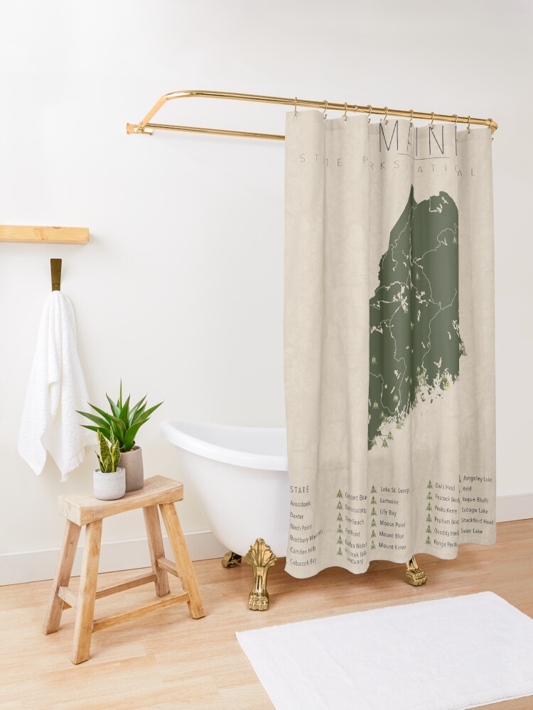 Alternate view of Maine Parks Shower Curtain