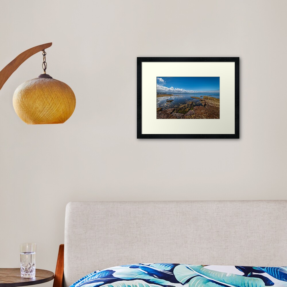 Beaumaris Bay Rocky Shore Framed Art Print