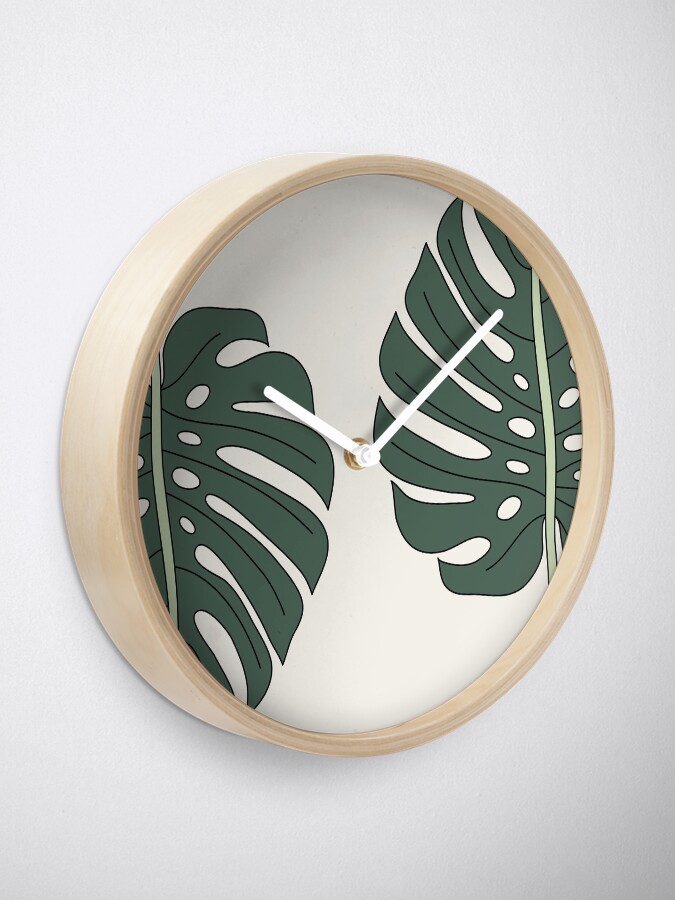 Alternate view of Monstera leaf by Elebea Clock