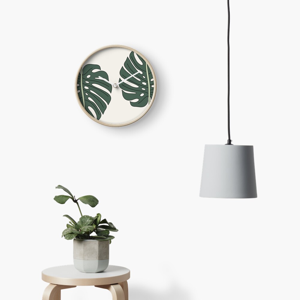 Monstera leaf by Elebea Clock