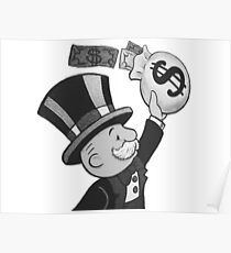 Mr.Monopoly Black and White Poster