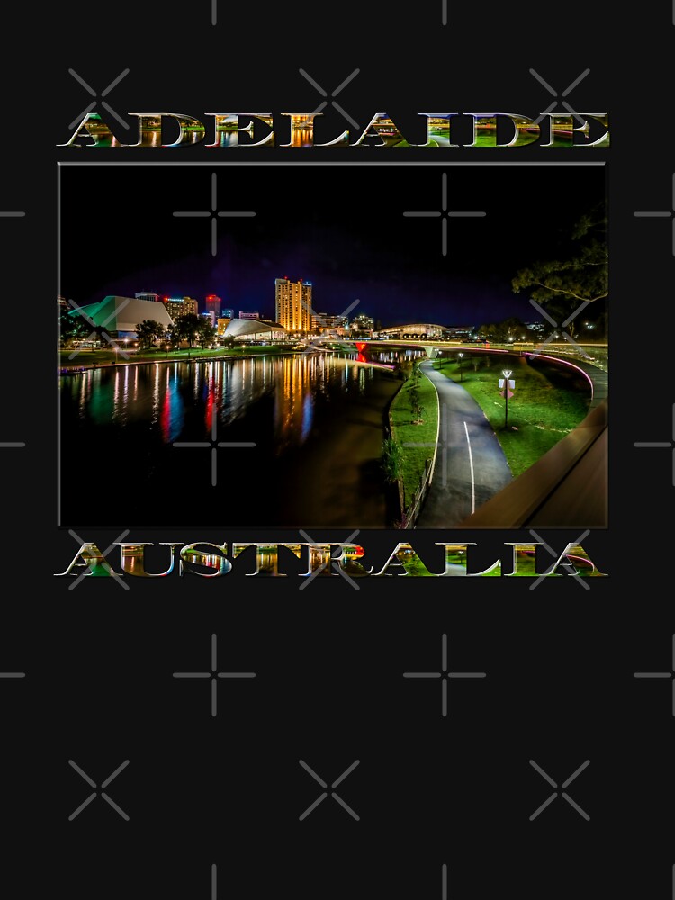 Adelaide Riverbank at Night IV (poster on black) by RayW
