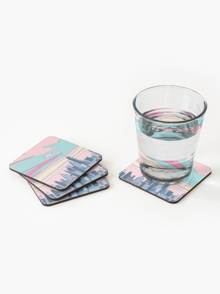 Alternate view of City sunset by Elebea Coasters (Set of 4)
