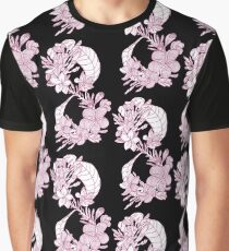 Plumeria Infinity - Pink Flower Pattern Graphic T-Shirt