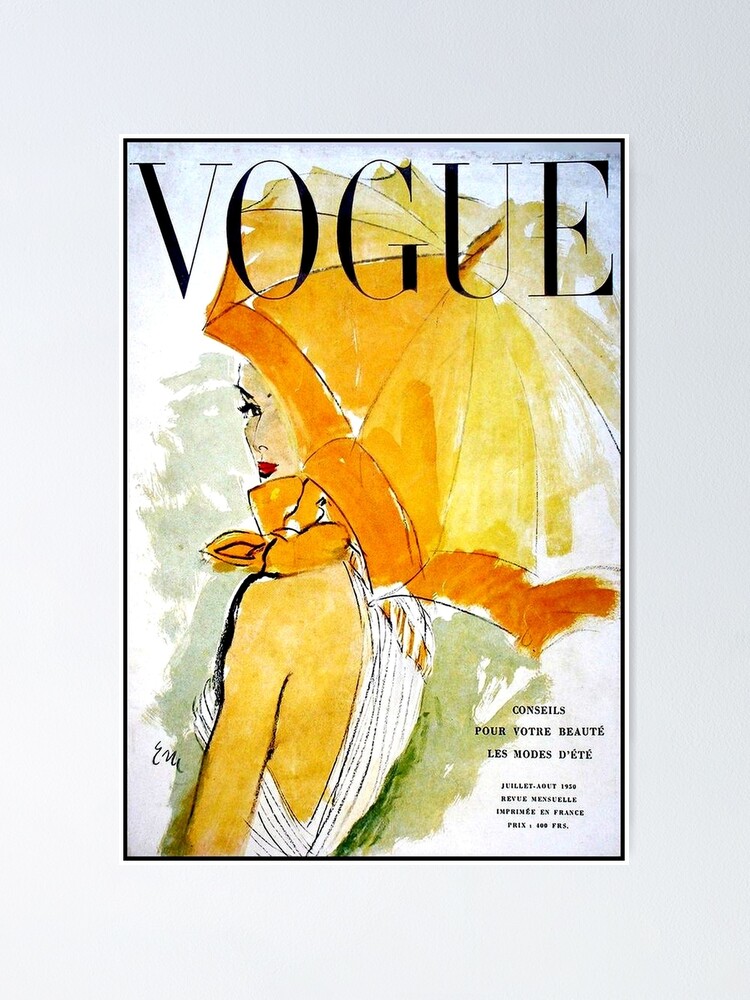 Alternate view of VOGUE : Vintage 1950 Magazine Advertising Print Poster