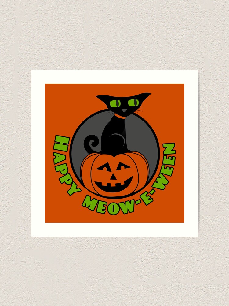 Alternate view of Midnight - Happy Meow-e-ween Art Print