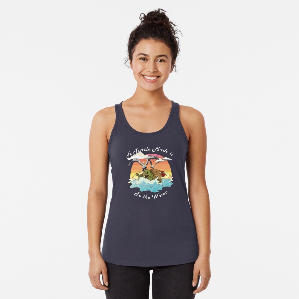 A Turtle Made it to the Water! Racerback Tank Top