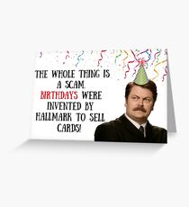 Ron Swanson, Parks and Recreation, Birthday card, meme greeting cards Greeting Card