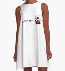 Funny Grizzly Bear Heart T-shirt & Sticker, Bear Heart Sticker and shirt. A-Line Dress